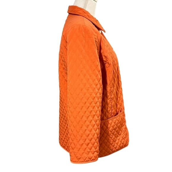Susan Graver Quilted Utility Jacket Size S Orange Barn Equestrian Cabincore - Picture 4 of 9